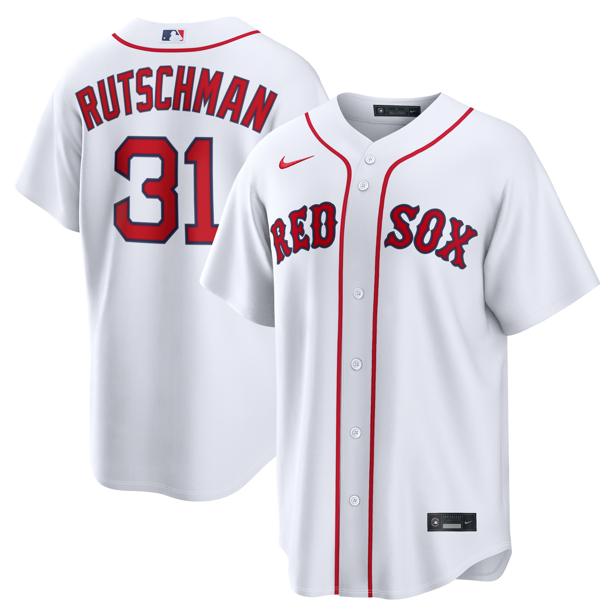 Boston Red Sox Adley Rutschman White Home Replica Jersey product image 2, provided for visual reference and product detail