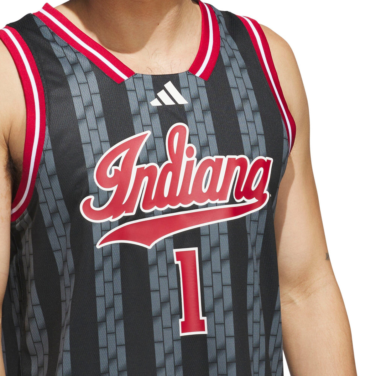 #1 Indiana Hoosiers Replica Swingman Jersey - Black product image 5, provided for visual reference and product detail review