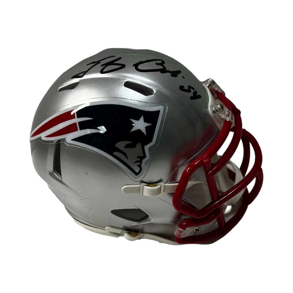 Teddy Bruschi Autographed New England Patriots Speed Mini Helmet Beckett product image 1, provided for visual reference and