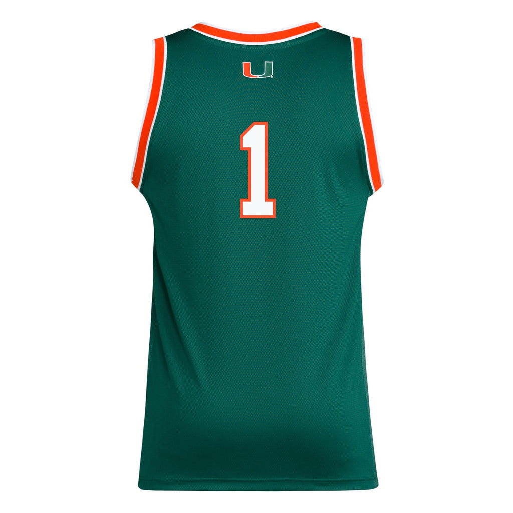 #1 Miami Hurricanes Replica Swingman Jersey - Green product image 4, provided for visual reference and product detail review