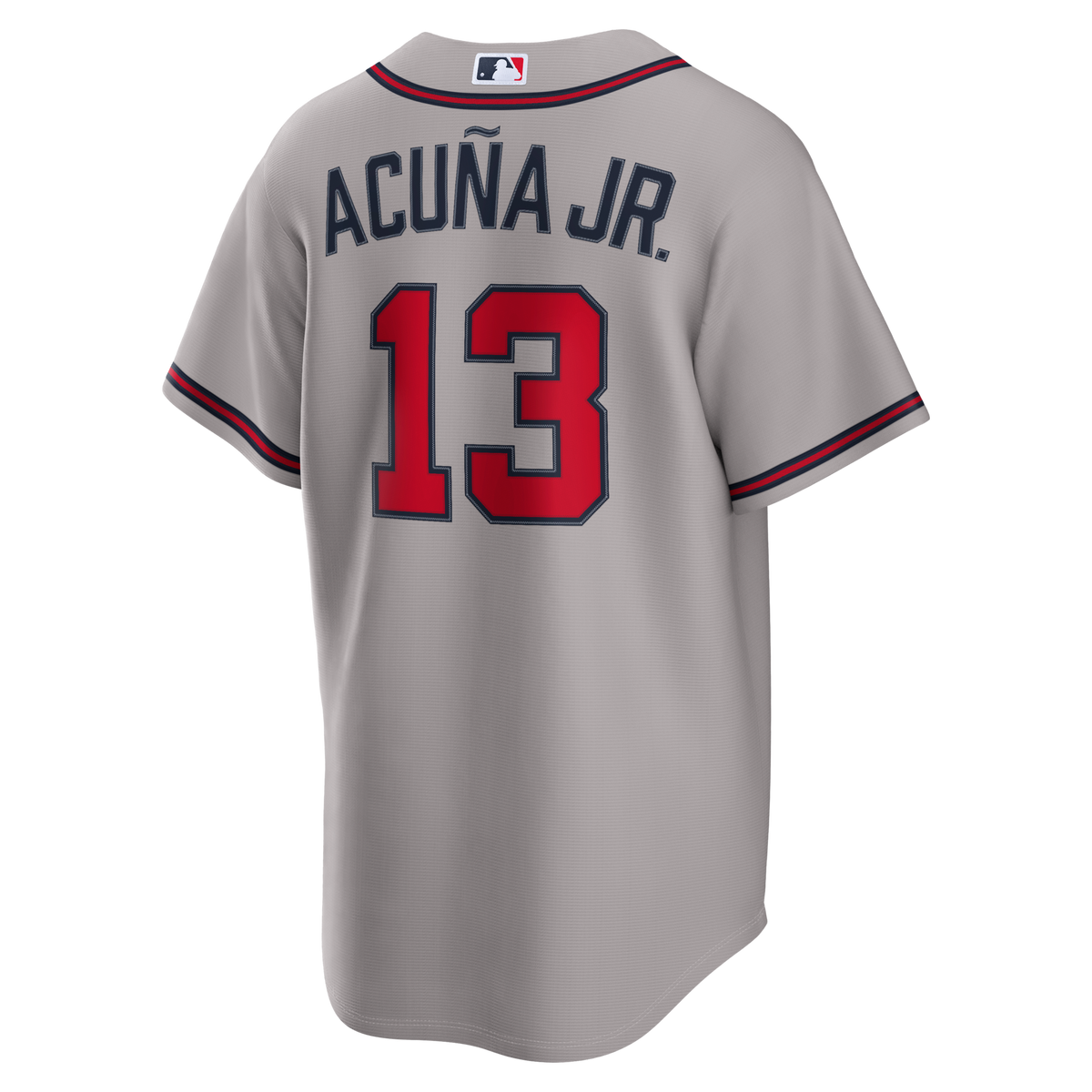Atlanta Braves Ronald Acuña Jr. Gray Road Replica Jersey product image 4, provided for visual reference and product detail