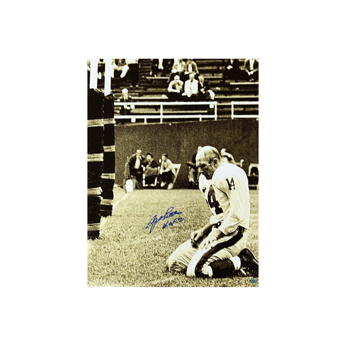 Y.A. Tittle Autographed New York Giants Vertical 16x20 "HOF 71" Inscription Leaf product image 1, provided for visual