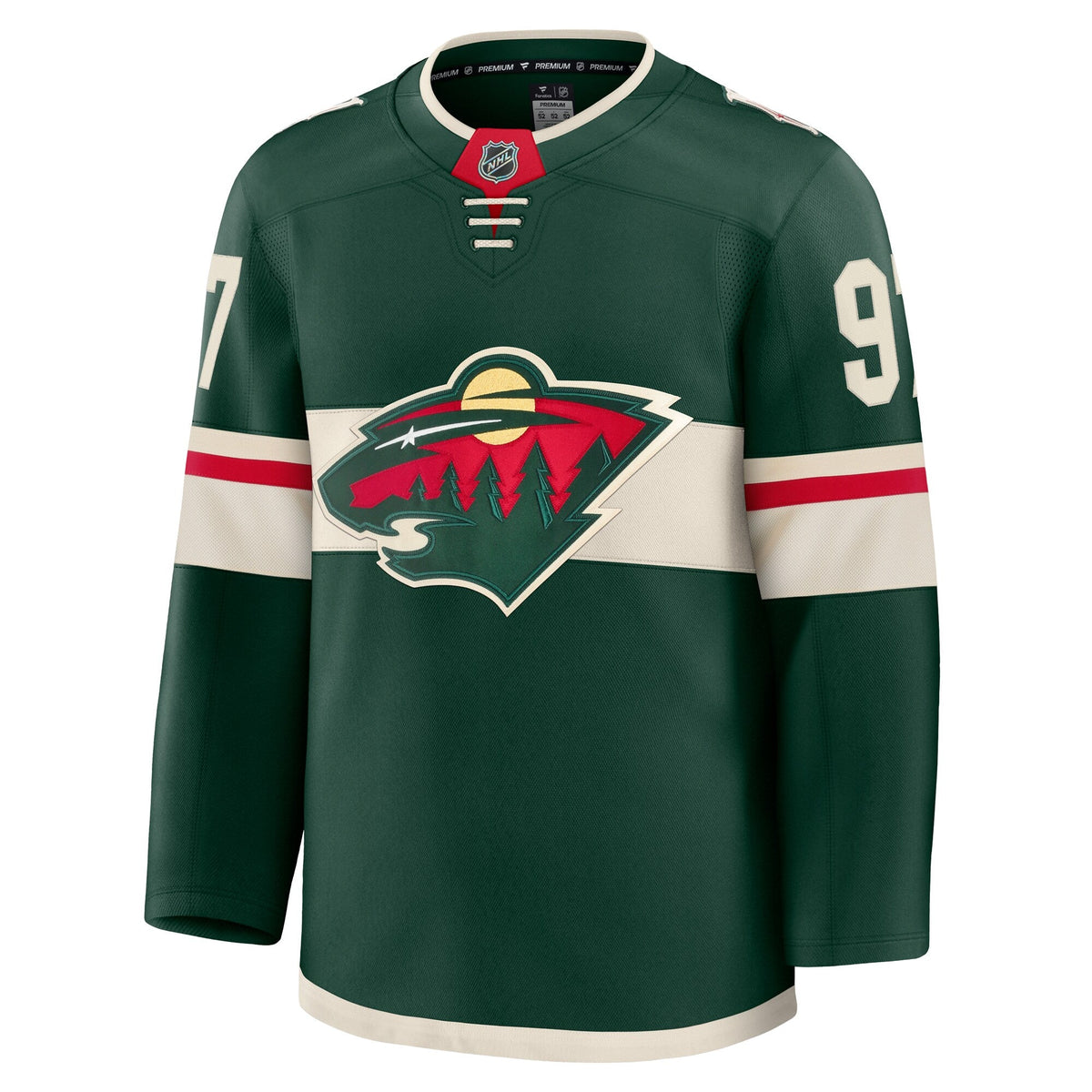Minnesota Wild Kirill Kaprizov Green Home Premium Jersey product image 3, provided for visual reference and product detail