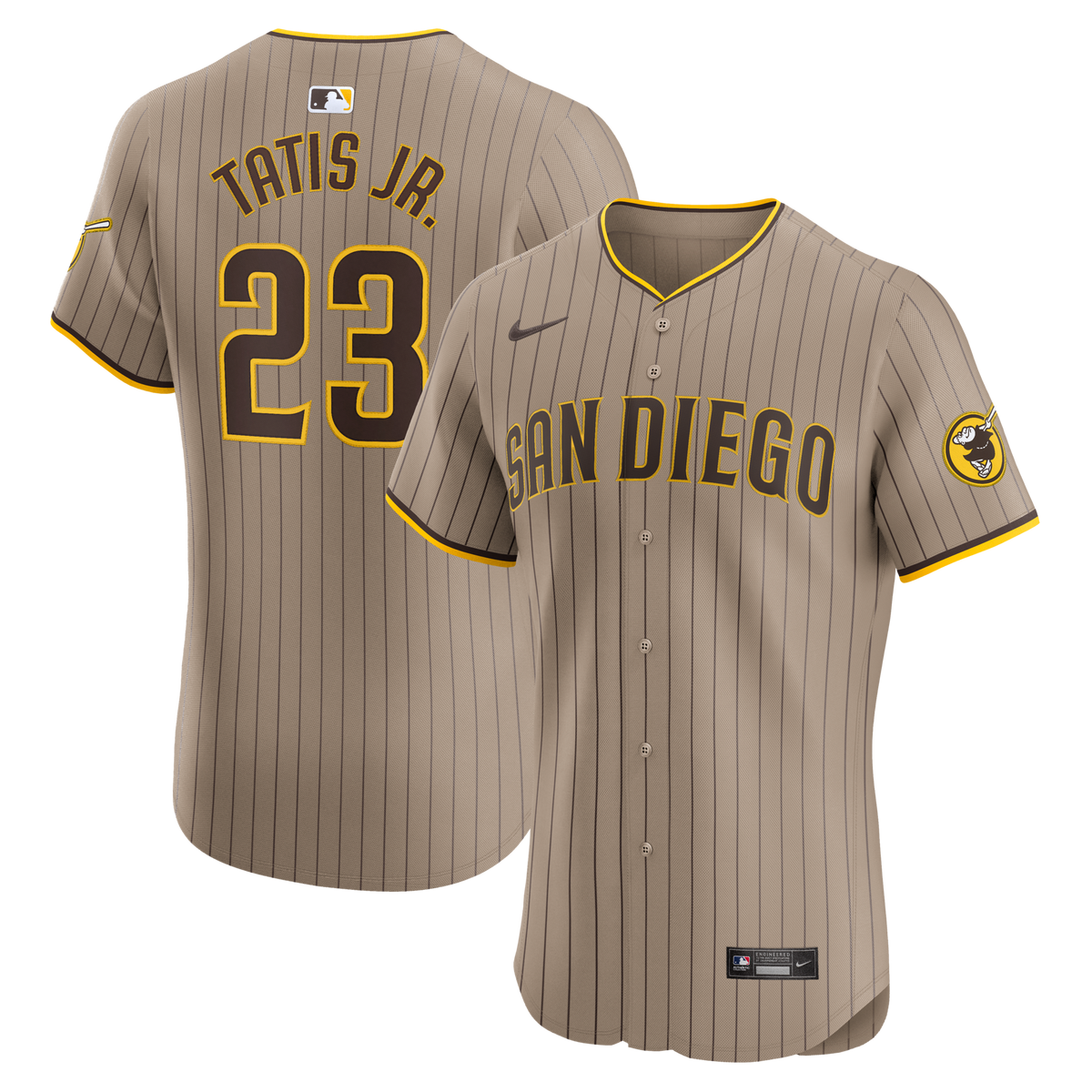San Diego Padres Fernando Tatis Jr. Sand Alternate Elite Player Jersey product image 1, provided for visual reference and