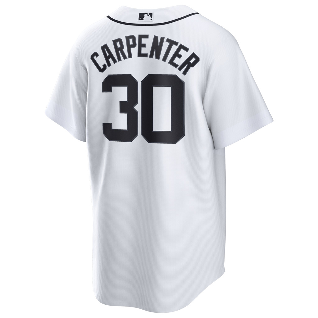Detroit Tigers Kerry Carpenter White Home Replica Jersey product image 4, provided for visual reference and product detail