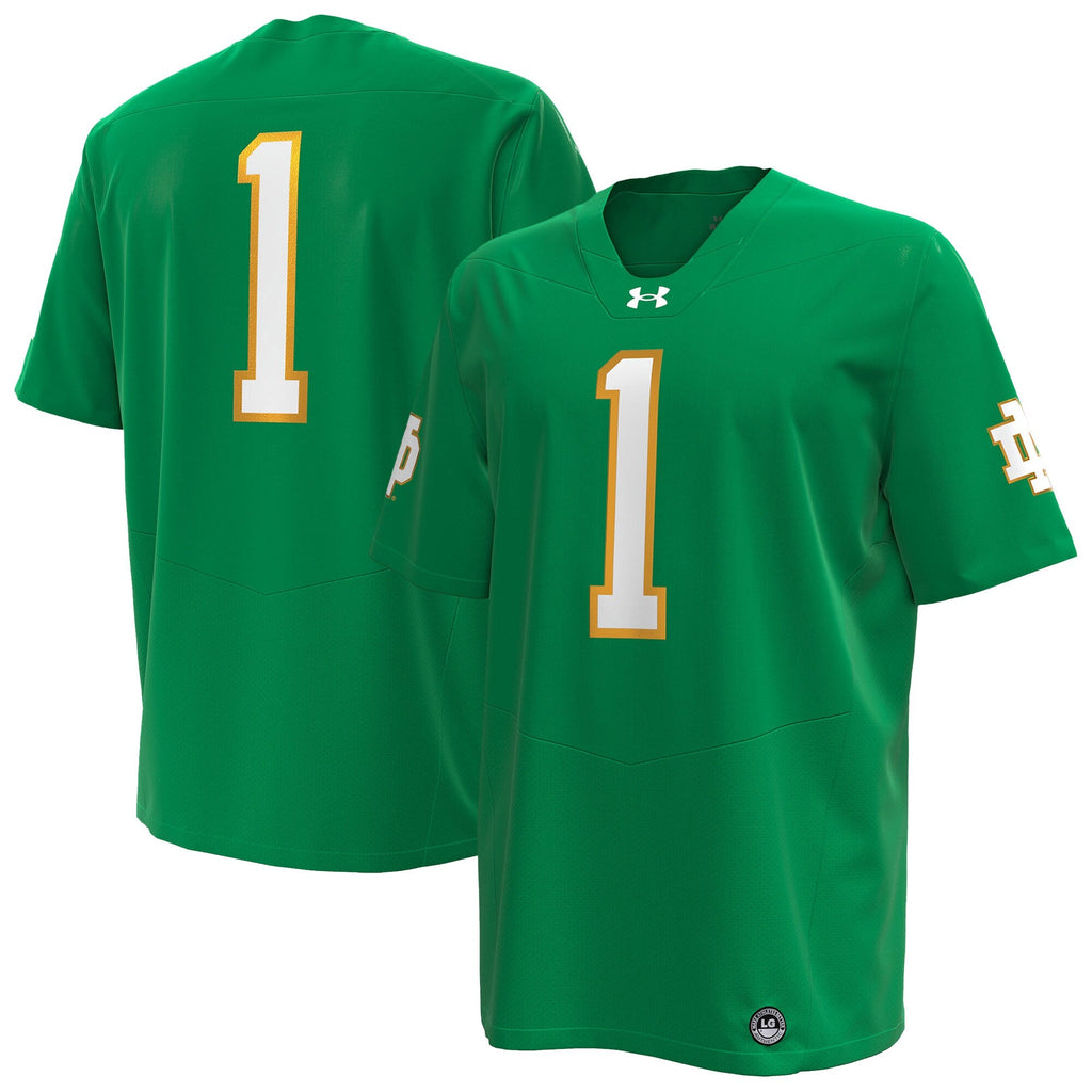 Notre Dame Fighting Irish Premier Football Jersey - Kelly Green product image 2, provided for visual reference and product