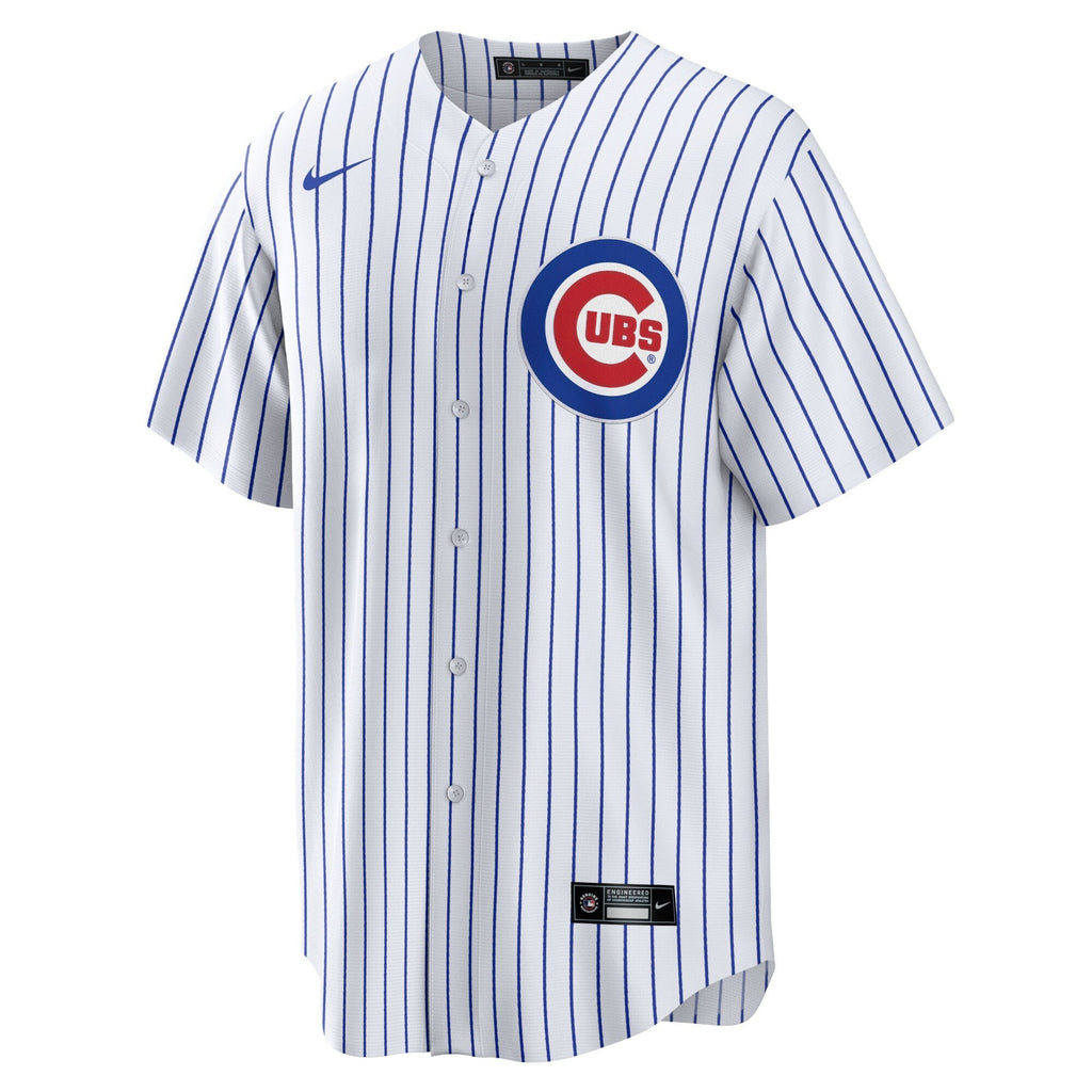 Chicago Cubs Nico Hoerner White Replica Player Jersey product image 3, provided for visual reference and product detail