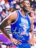 Larry Johnson Autographed All Star Game Blue Jersey Hands on Hips 8x10 Beckett product image 1, provided for visual