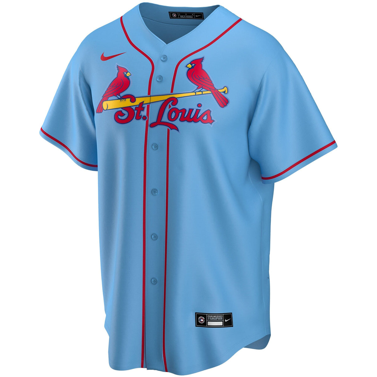 St. Louis Cardinals Light Blue Alternate Replica Custom Jersey product image 3, provided for visual reference and product