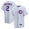 Chicago Cubs Nico Hoerner White Replica Player Jersey product image 1, provided for visual reference and product detail