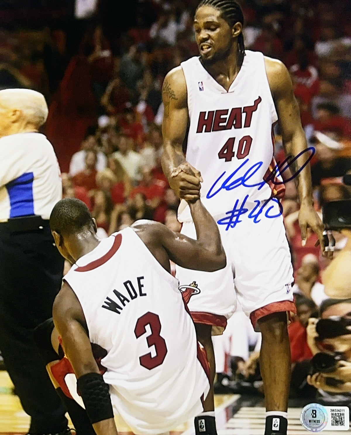 Udonis Haslem Autographed Miami Heat With Dwayne Wade 8x10 Beckett product image 1, provided for visual reference and