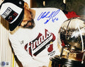 Udonis Haslem Autographed Miami Heat With Trophy 8x10 Beckett product image 1, provided for visual reference and product
