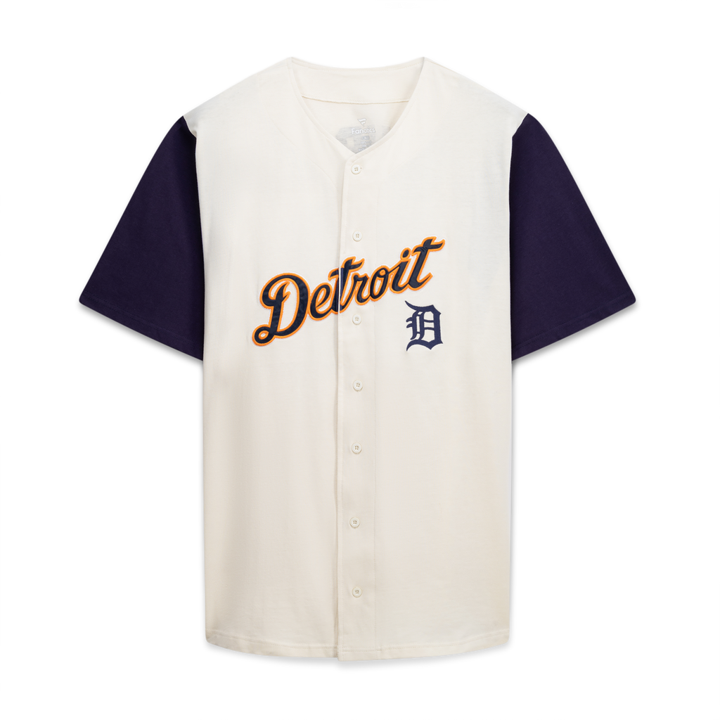 Detroit Tigers Cream/Navy Big & Tall Two-Color Fashion Jersey product image 3, provided for visual reference and product