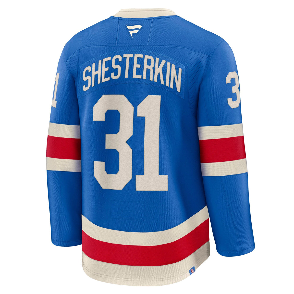 New York Rangers Igor Shesterkin Blue Centennial Premium Jersey product image 4, provided for visual reference and product