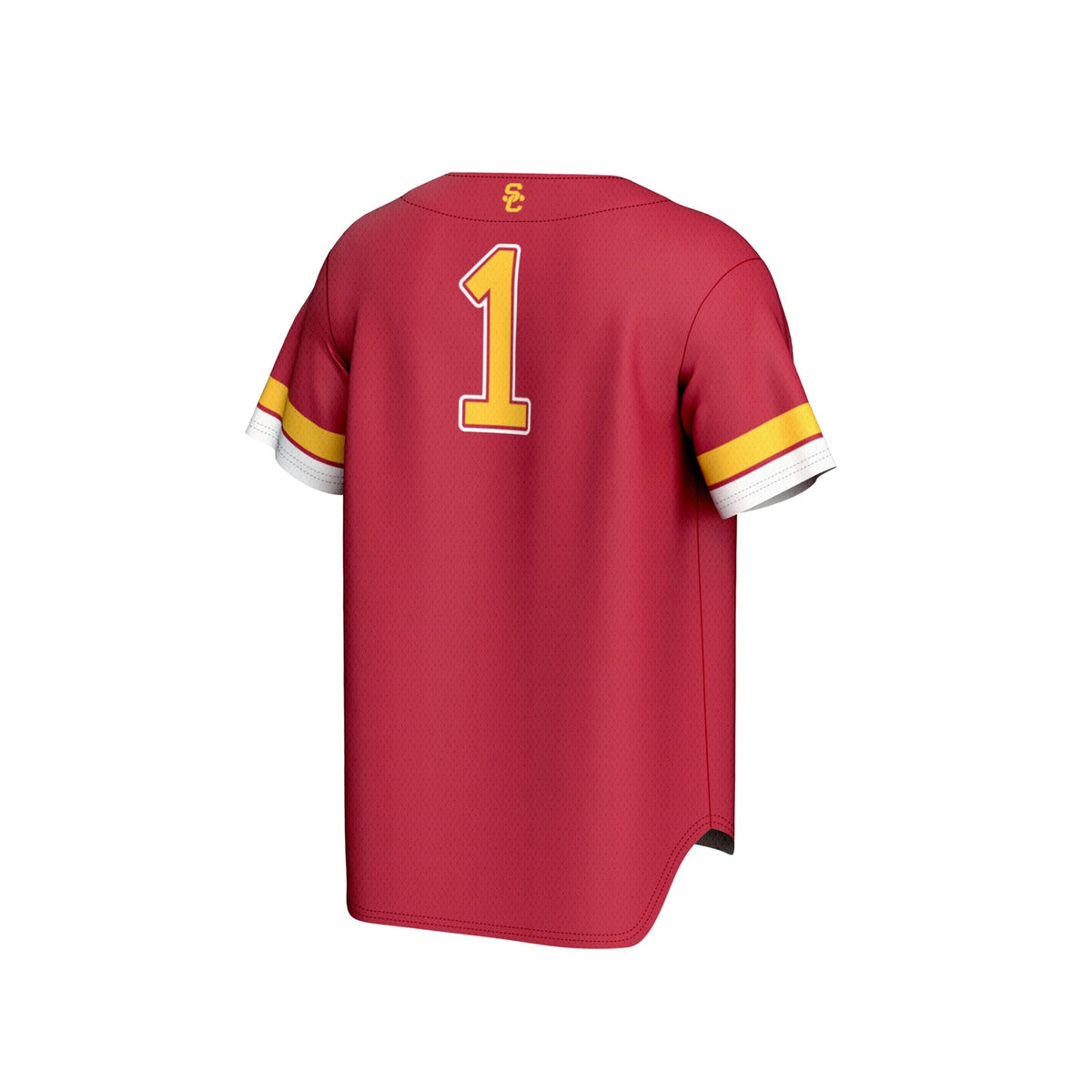 #1 USC Trojans Collegiate Baseball Fashion Jersey - Cardinal product image 4, provided for visual reference and product