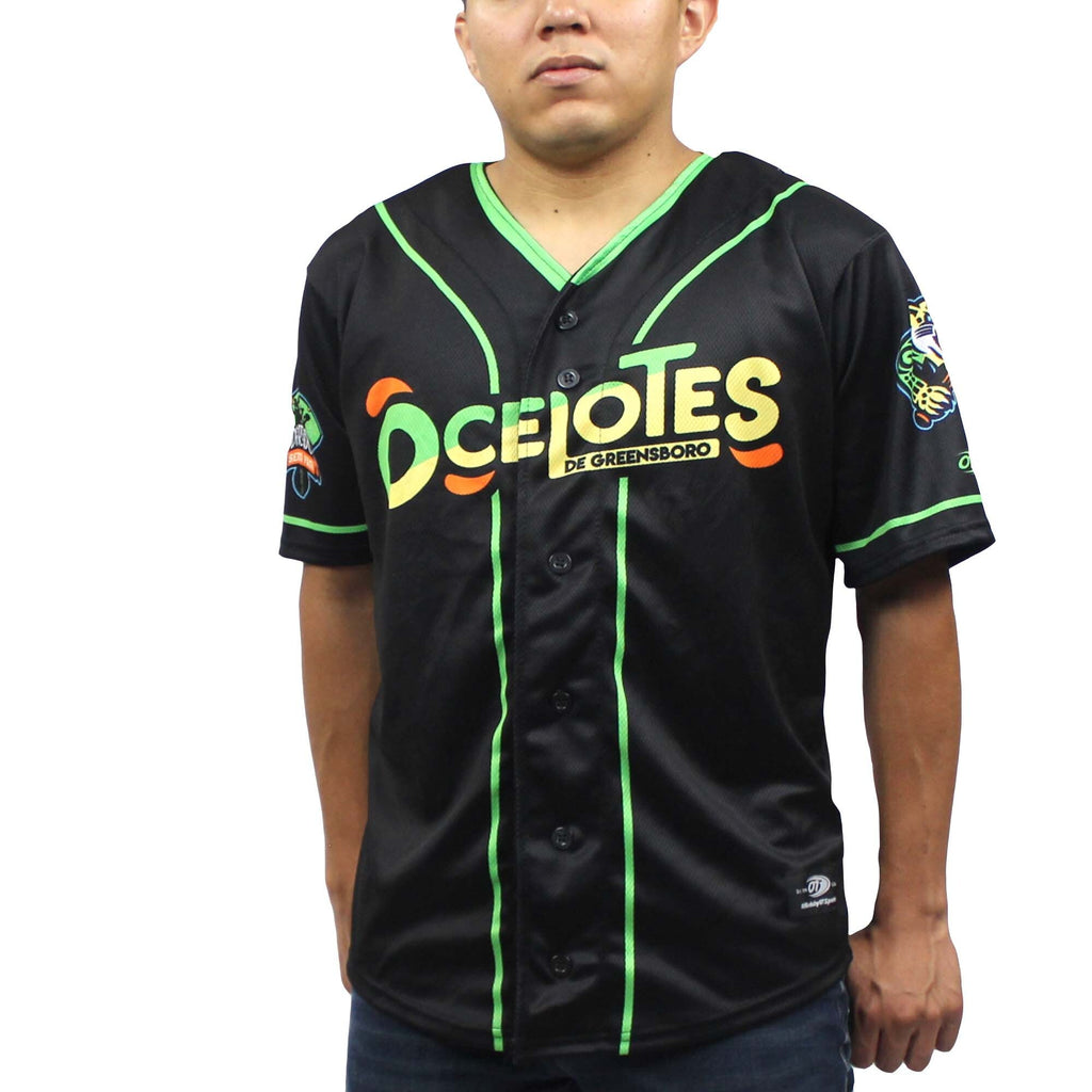 Greensboro Grasshoppers Black Copa Replica Jersey product image 2, provided for visual reference and product detail review