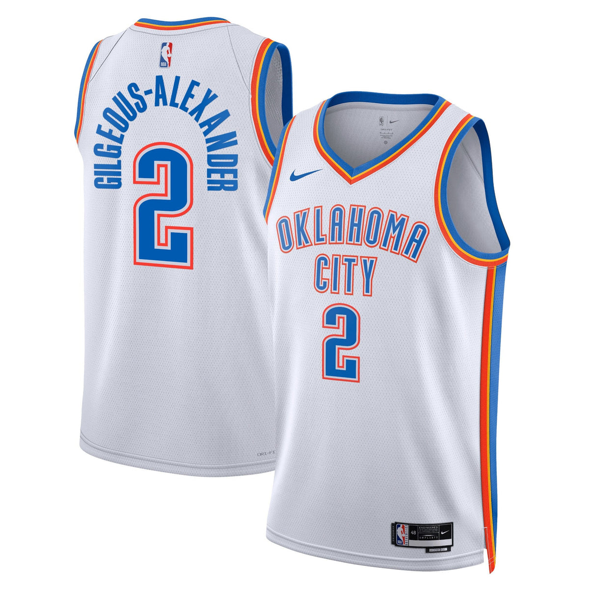 Oklahoma City Thunder Association Edition Swingman Jersey - White - Shai Gilgeous-Alexander product image 1, provided for