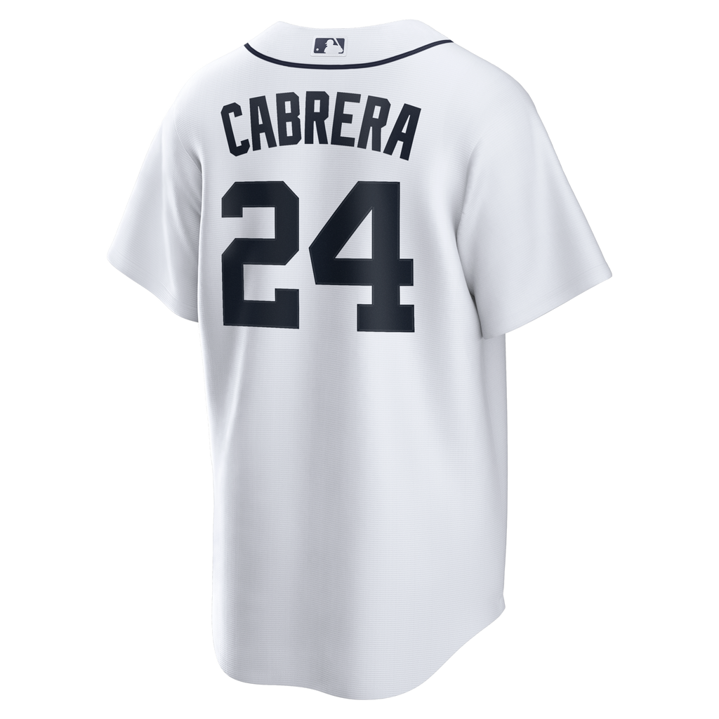 Detroit Tigers Miguel Cabrera White Home Retired Player Replica Jersey product image 4, provided for visual reference and