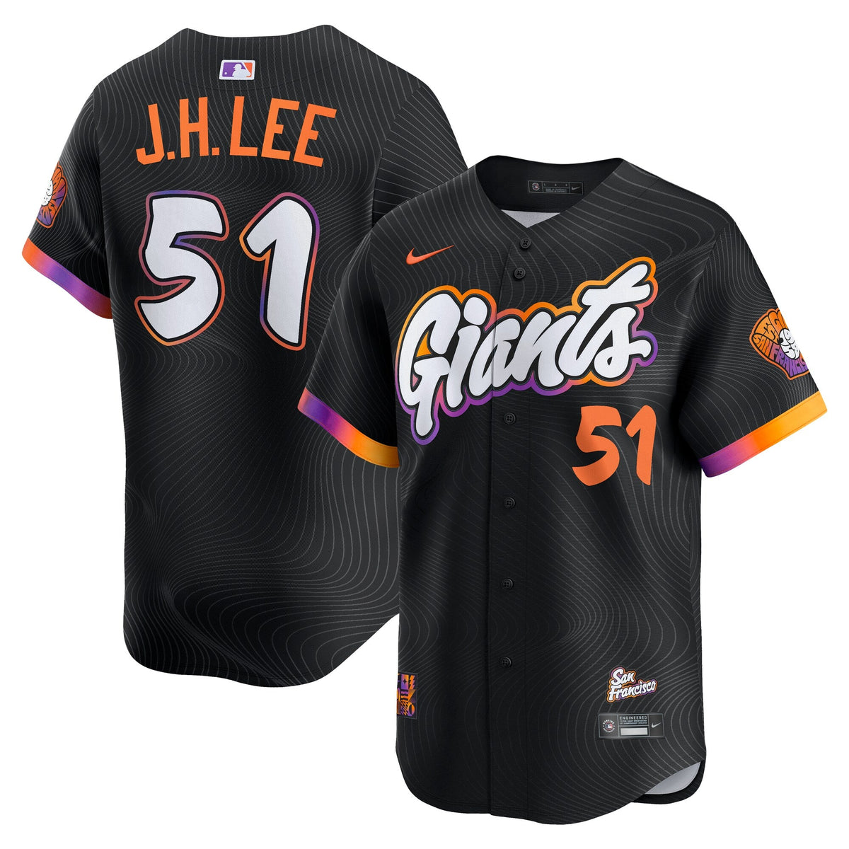 San Francisco Giants Jung Hoo Lee Black 2025 City Connect Limited Jersey product image 2, provided for visual reference and