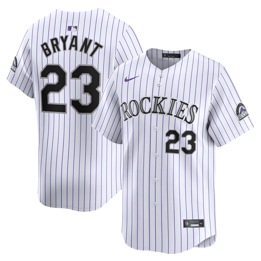 Colorado Rockies Kris Bryant White Home Limited Player Jersey product image 2, provided for visual reference and product