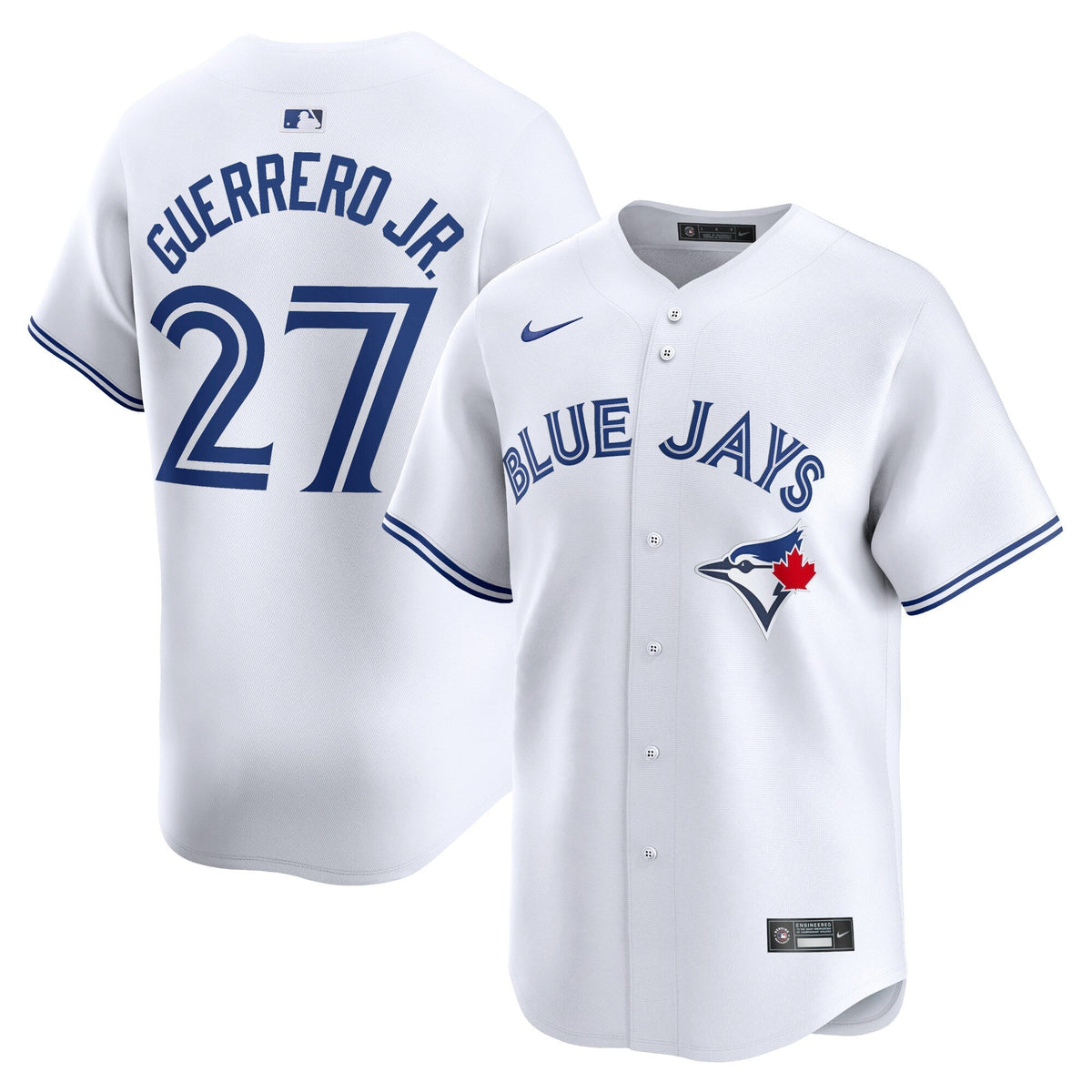 Toronto Blue Jays Vladimir Guerrero Jr. White Home Limited Player Jersey product image 2, provided for visual reference and