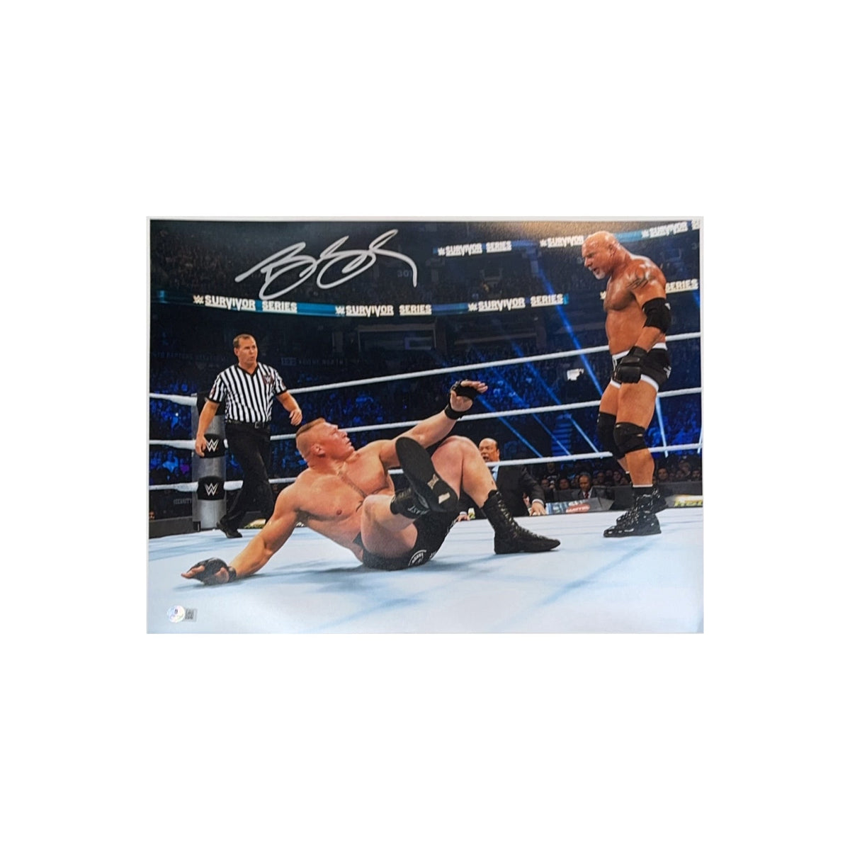 Bill Goldberg Autographed WWE Vs. Brock Lesnar 16x20 Beckett - Unframed product image 1, provided for visual reference and