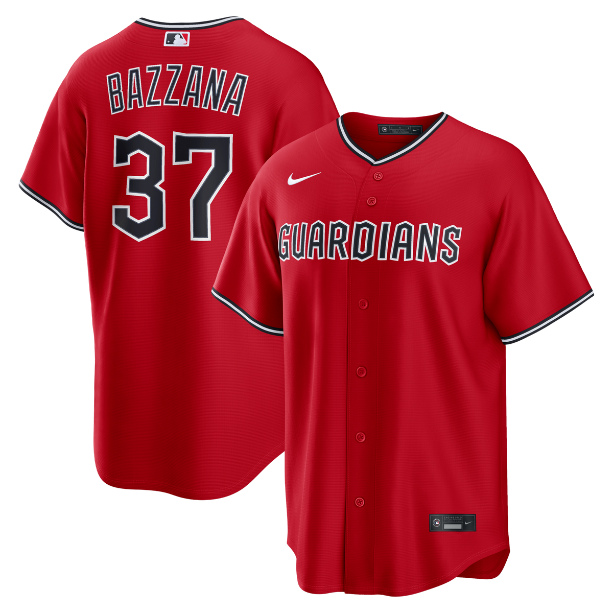 Cleveland Guardians Travis Bazzana Red Alternate Replica Jersey product image 2, provided for visual reference and product