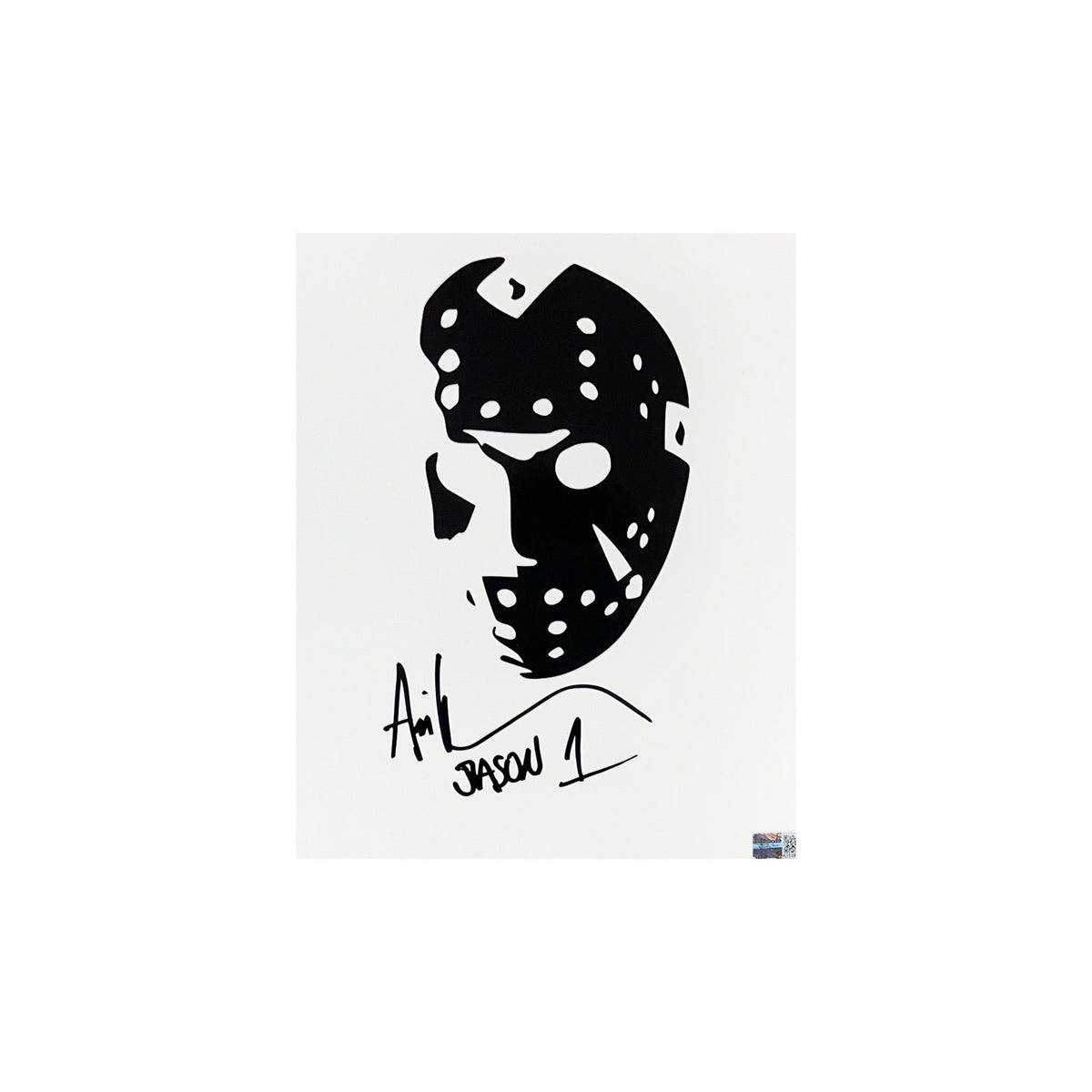 Ari Lehman Autographed Friday The 13th White Out 8x10 "Jason 1" Inscription Steiner CX product image 1, provided for visual