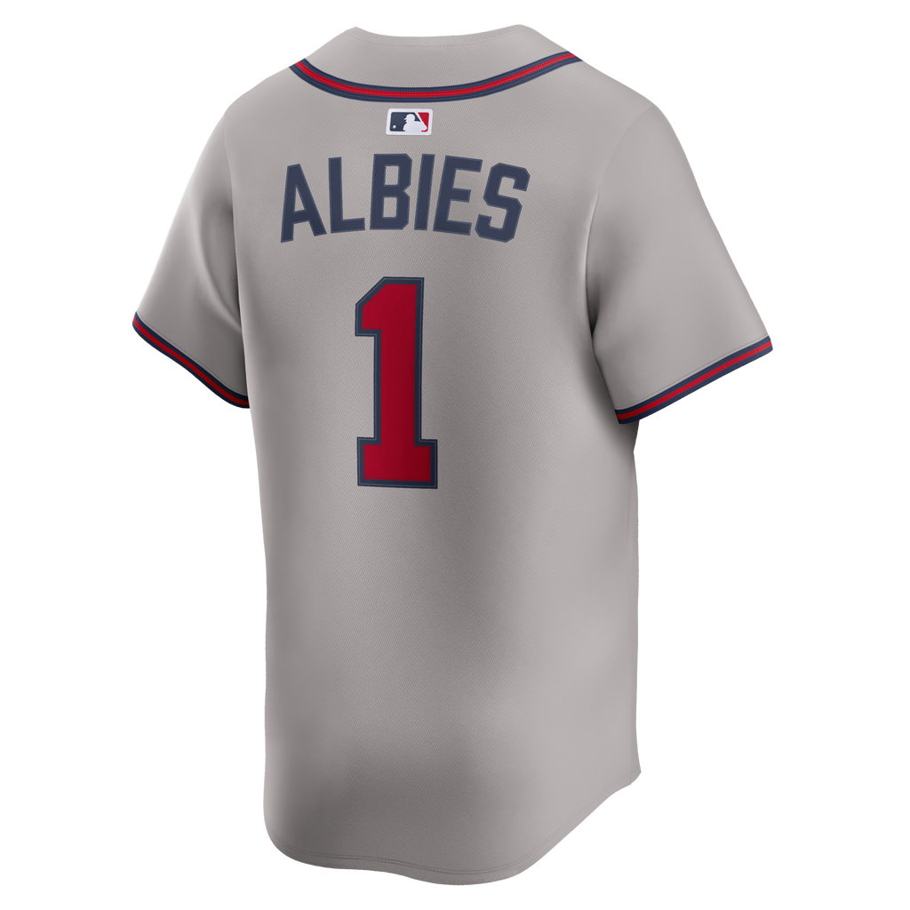 Atlanta Braves Ozzie Albies Gray Road Limited Player Jersey product image 8, provided for visual reference and product