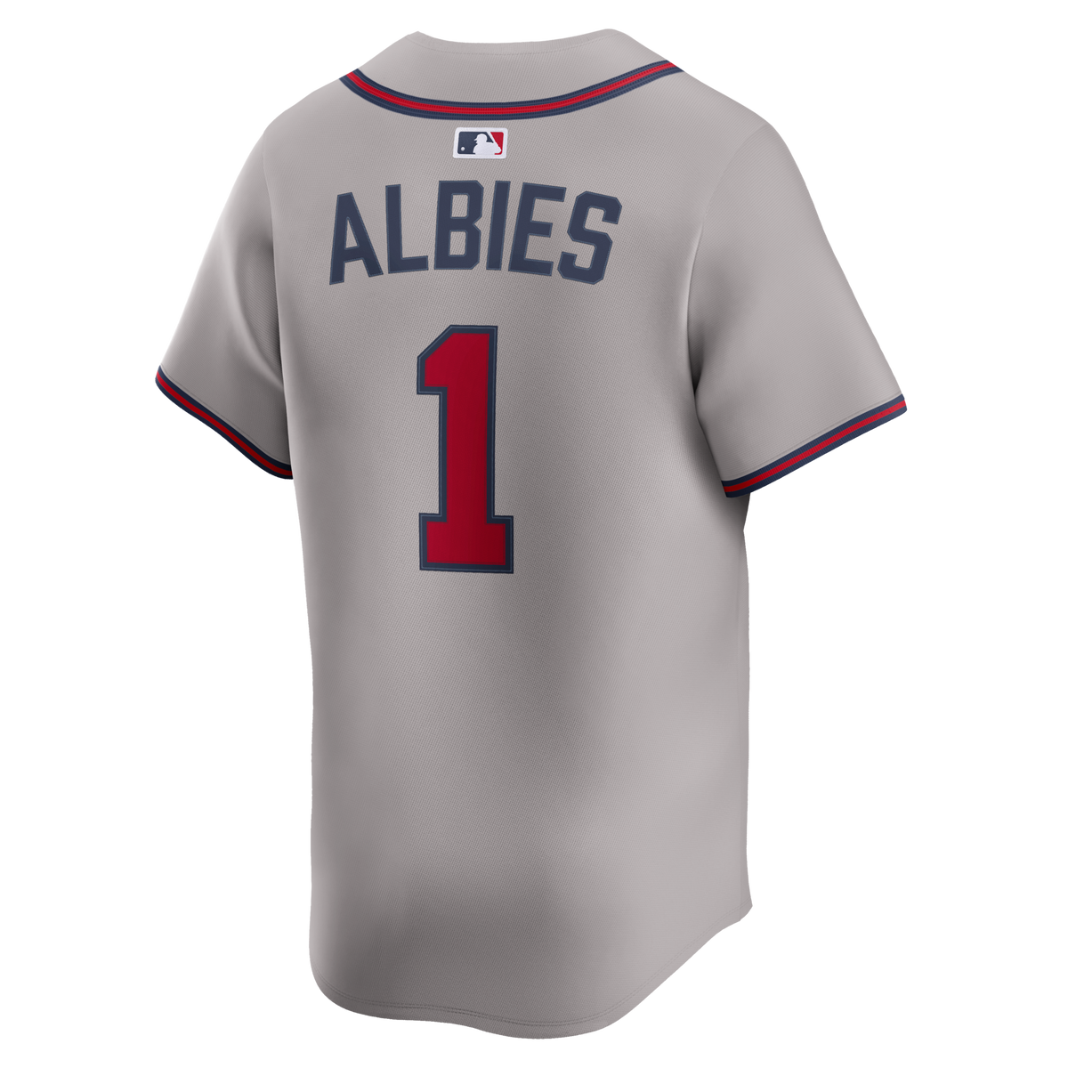 Atlanta Braves Ozzie Albies Gray Road Limited Player Jersey product image 8, provided for visual reference and product