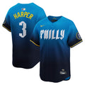 Philadelphia Phillies Bryce Harper Blue City Connect Limited Player Jersey product image 1, provided for visual reference