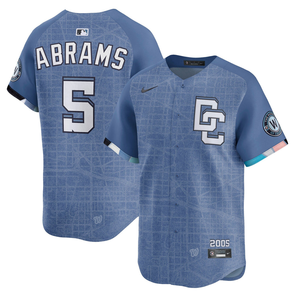 Washington Nationals CJ Abrams Blue 2025 City Connect Limited Jersey product image 2, provided for visual reference and