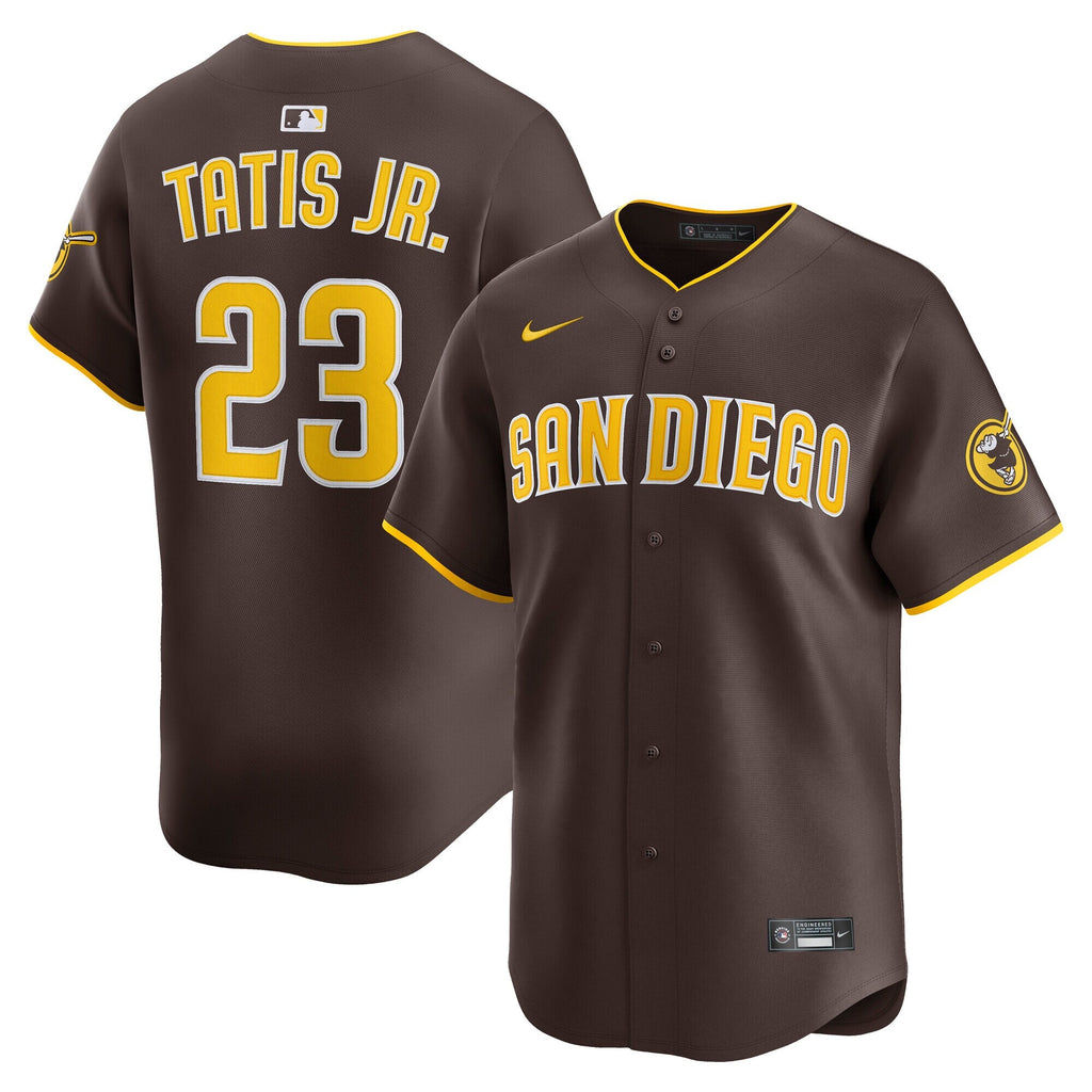 San Diego Padres Fernando Tatis Jr. Brown Road Limited Player Jersey product image 1, provided for visual reference and