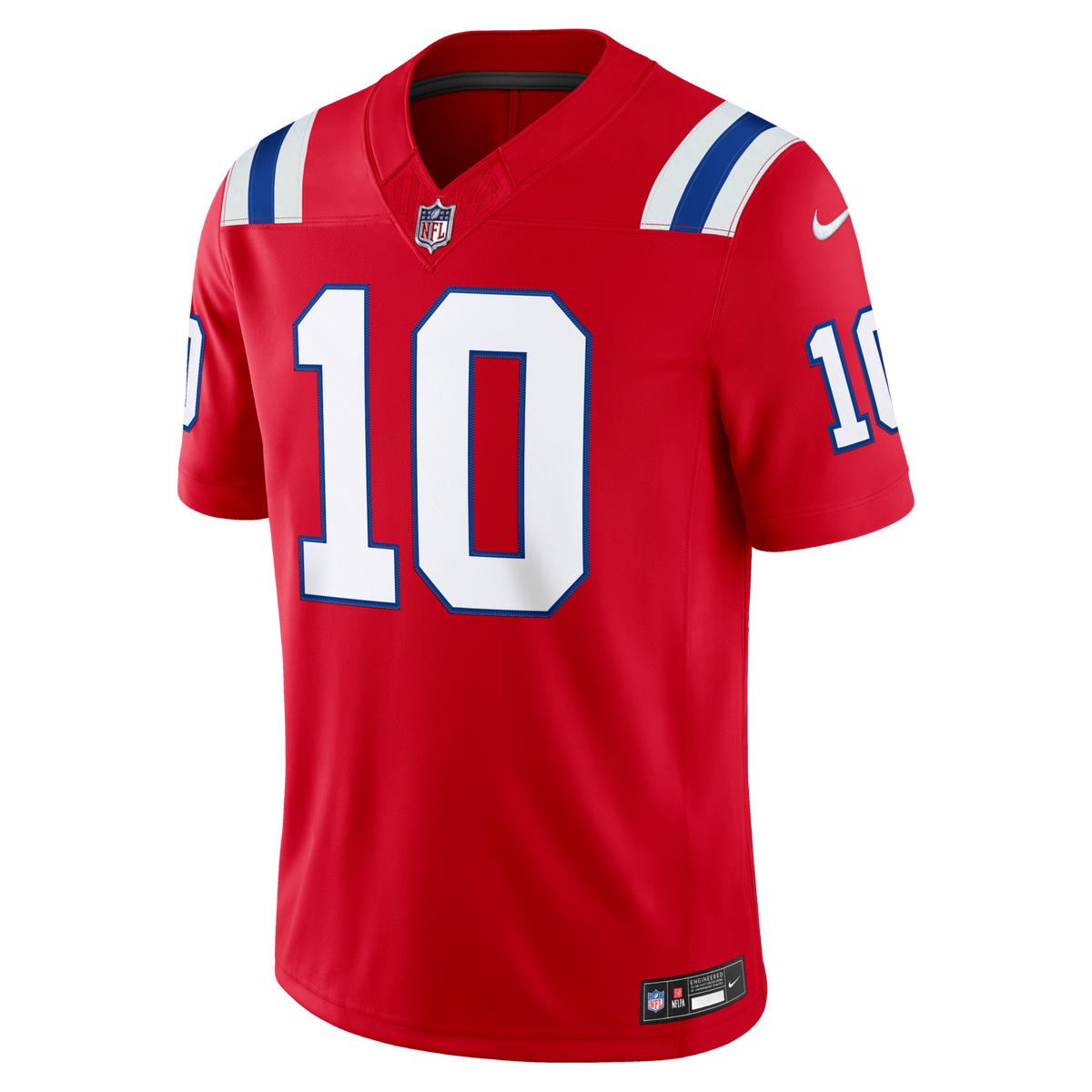 New England Patriots Drake Maye Red Alternate Vapor F.U.S.E. Stitched Limited Jersey product image 3, provided for visual