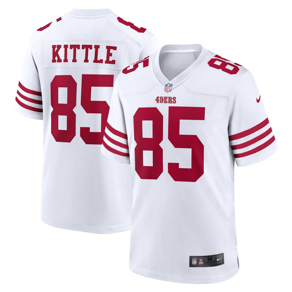 San Francisco 49ers George Kittle White Team Game Jersey product image 1, provided for visual reference and product detail