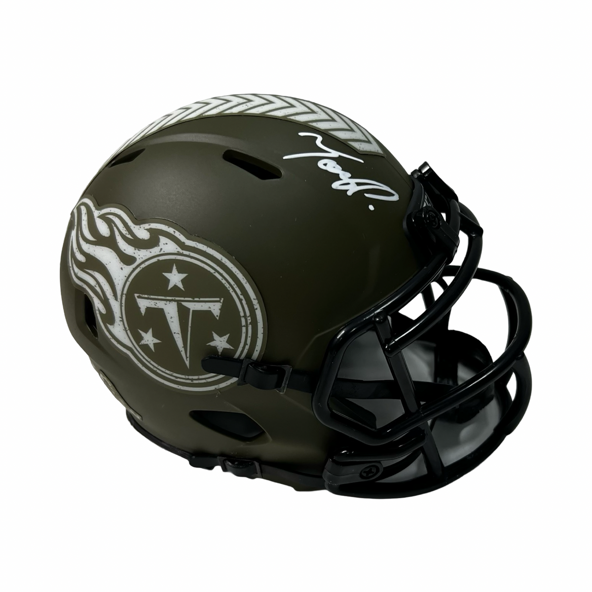 Tony Pollard Autographed Tennessee Titans Salute To Service Mini Helmet Beckett product image 1, provided for visual
