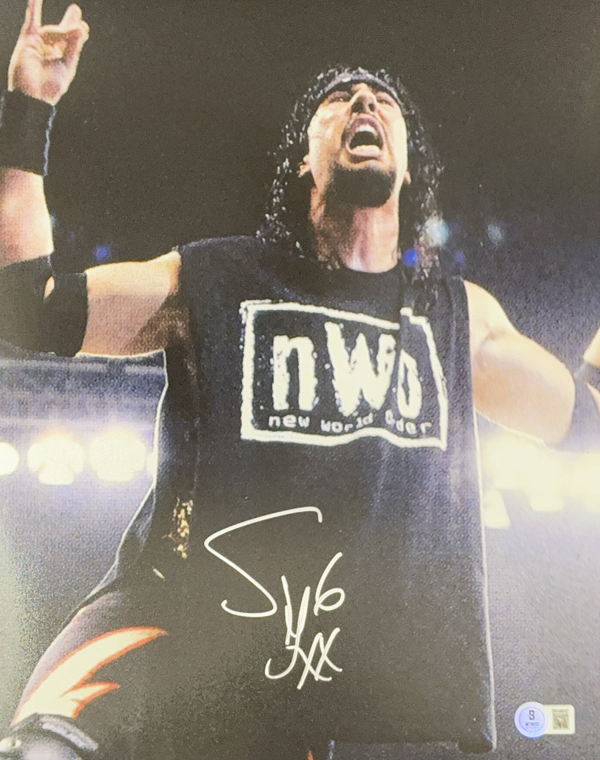 X-Pac Autographed WWE Syxx NWO 8x10 Beckett product image 1, provided for visual reference and product detail review
