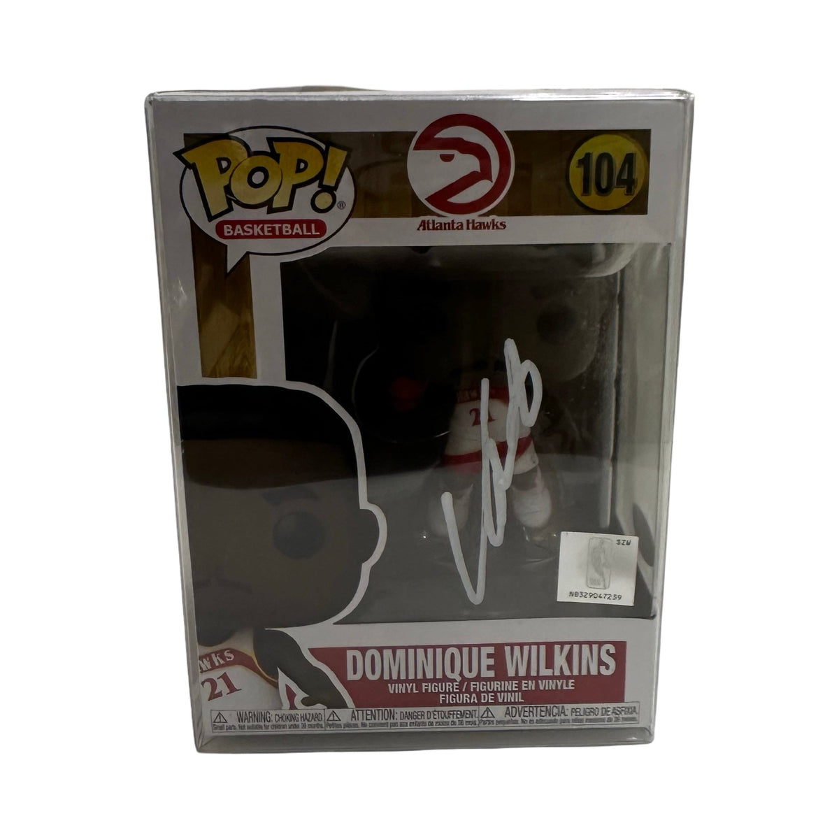 Dominique Wilkins Autographed Atlanta Hawks Funko Pop White Ink JSA COA product image 1, provided for visual reference and