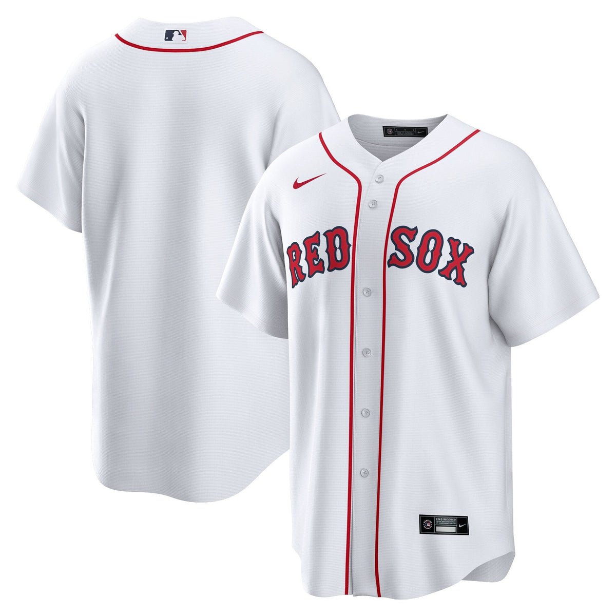 Boston Red Sox White Home Blank Replica Jersey product image 2, provided for visual reference and product detail review
