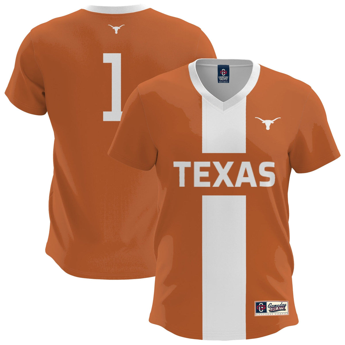 Texas Longhorns Lightweight Soccer Fashion Jersey - Burnt Orange product image 1, provided for visual reference and product