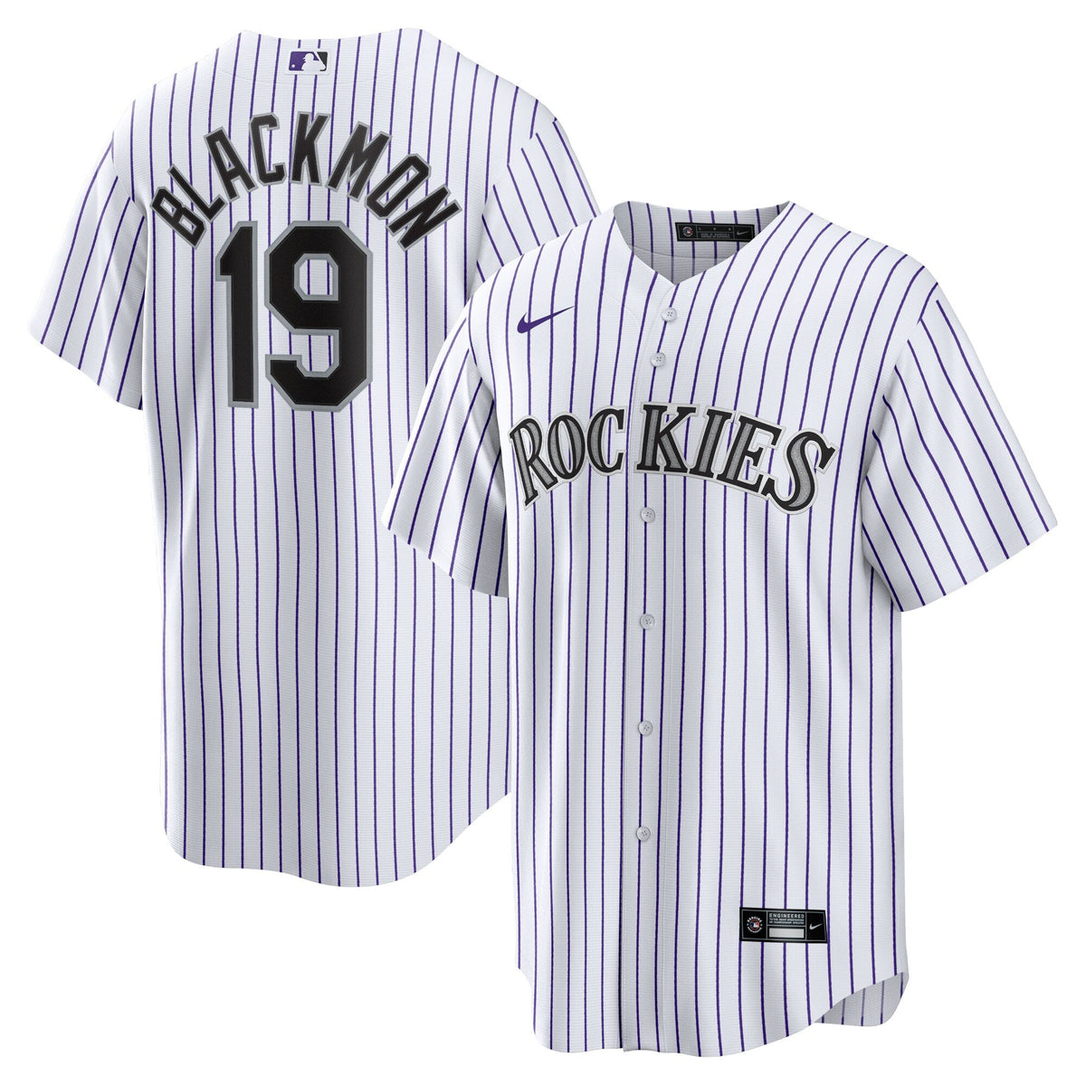 Colorado Rockies Charlie Blackmon White Home Replica Player Name Jersey product image 2, provided for visual reference and