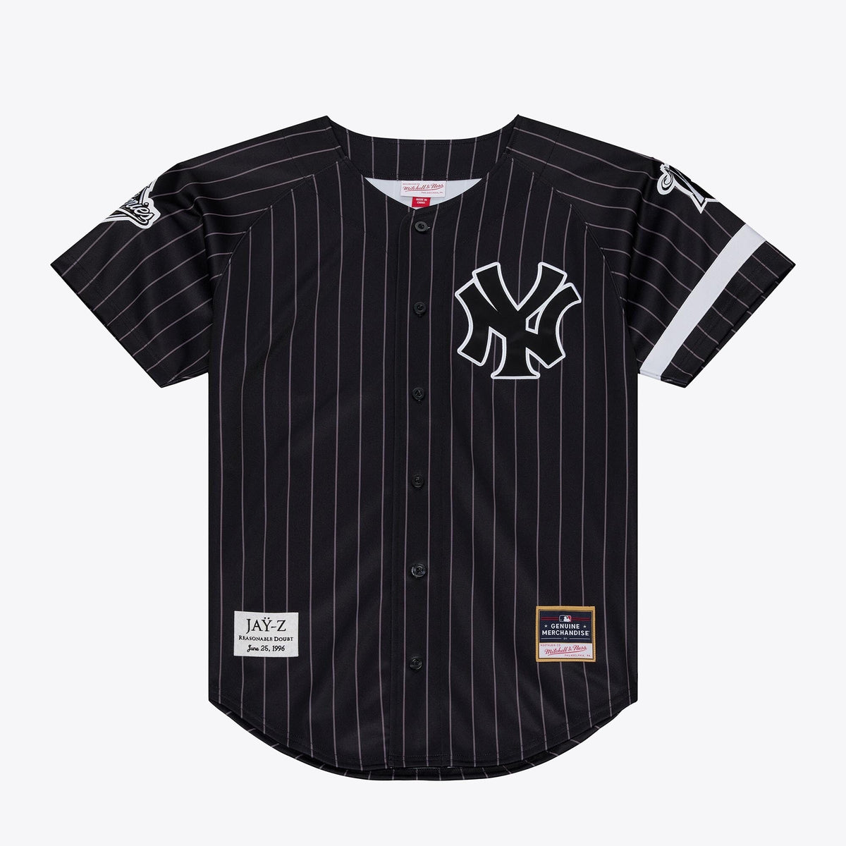 New York Yankees Jay-Z Reasonable Doubt x Black Baseball Jersey product image 1, provided for visual reference and product