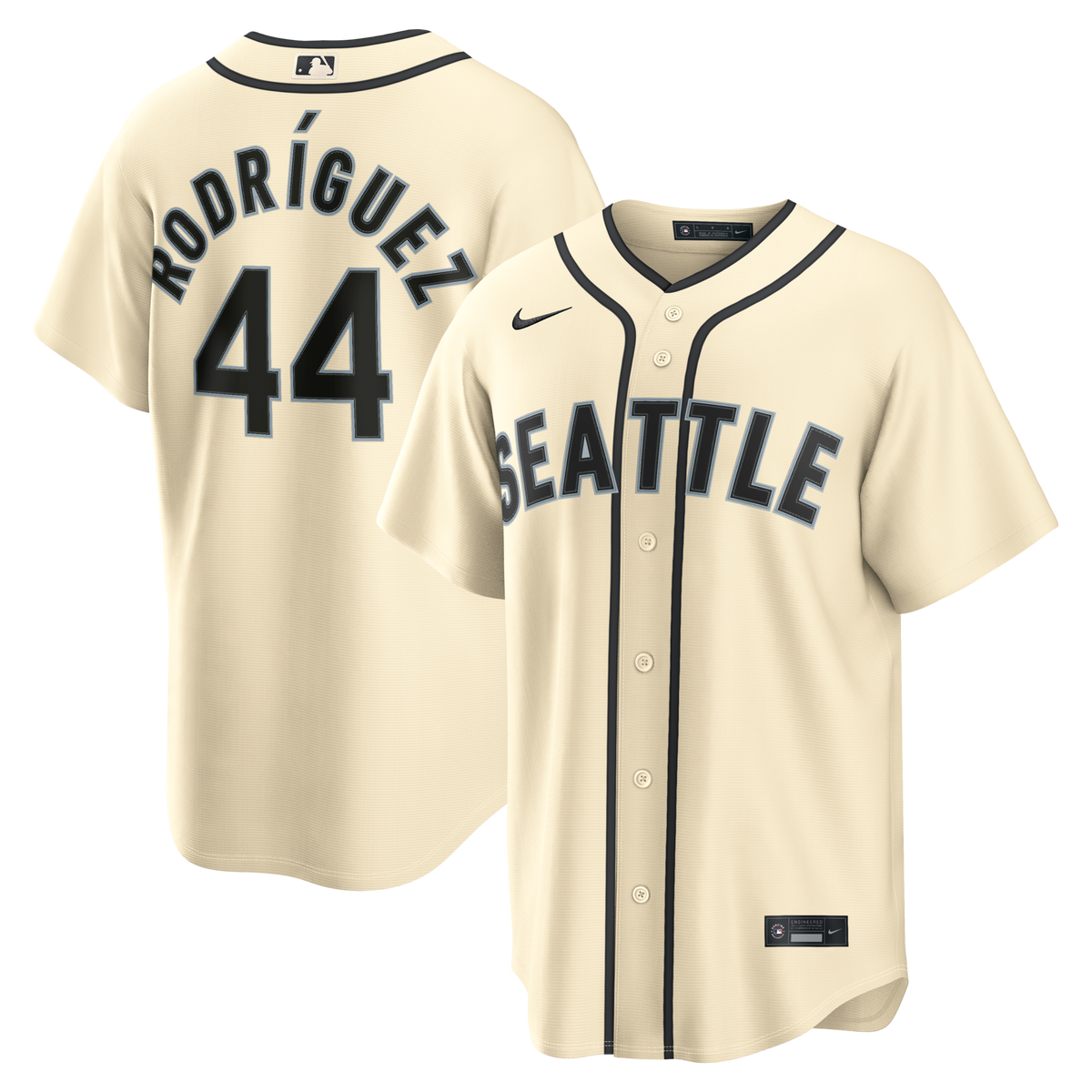 Seattle Mariners Julio Rodríguez Cream Alternate Replica Jersey product image 1, provided for visual reference and product