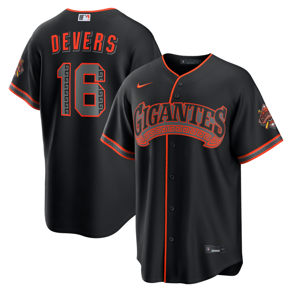San Francisco Giants Rafael Devers Black Alternate Stadium Jersey product image 1, provided for visual reference and product