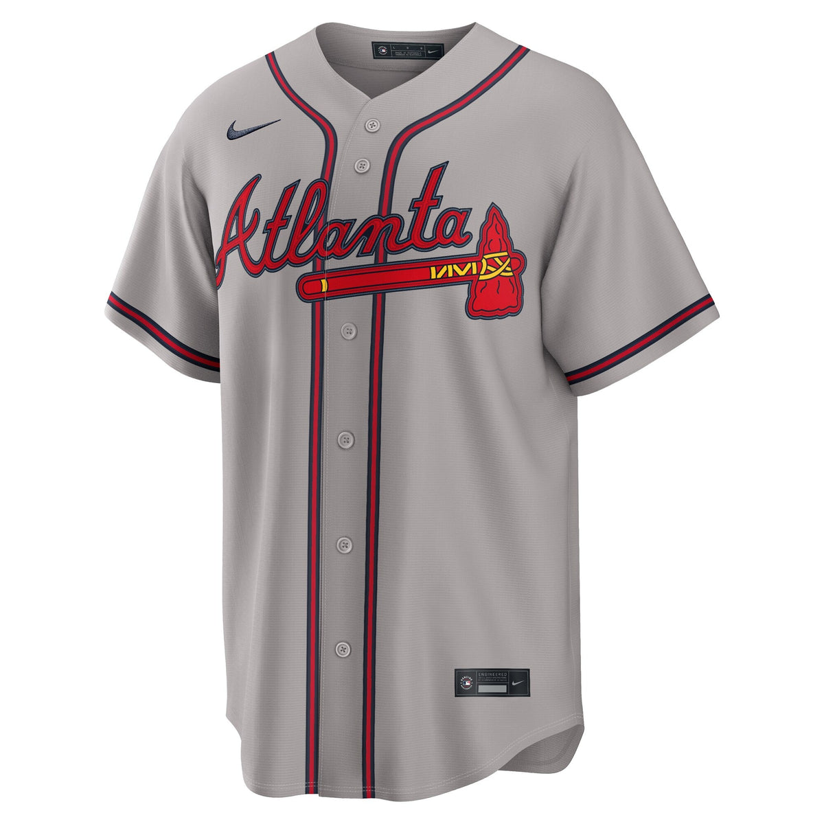 Atlanta Braves Gray Road Replica Jersey product image 3, provided for visual reference and product detail review