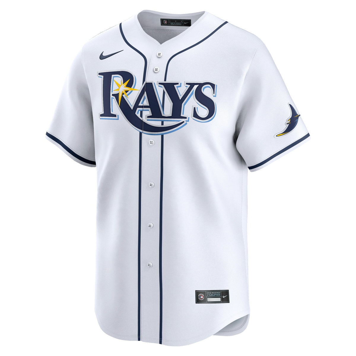 Tampa Bay Rays Brandon Lowe White Home Limited Player Jersey product image 3, provided for visual reference and product