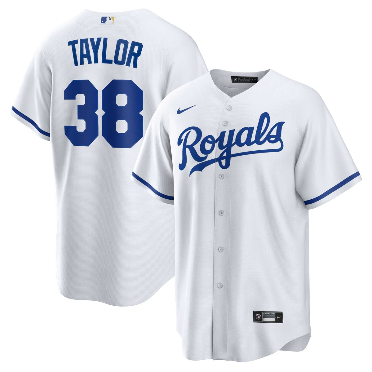 Kansas City Royals Josh Taylor White Home Replica Player Jersey product image 2, provided for visual reference and product