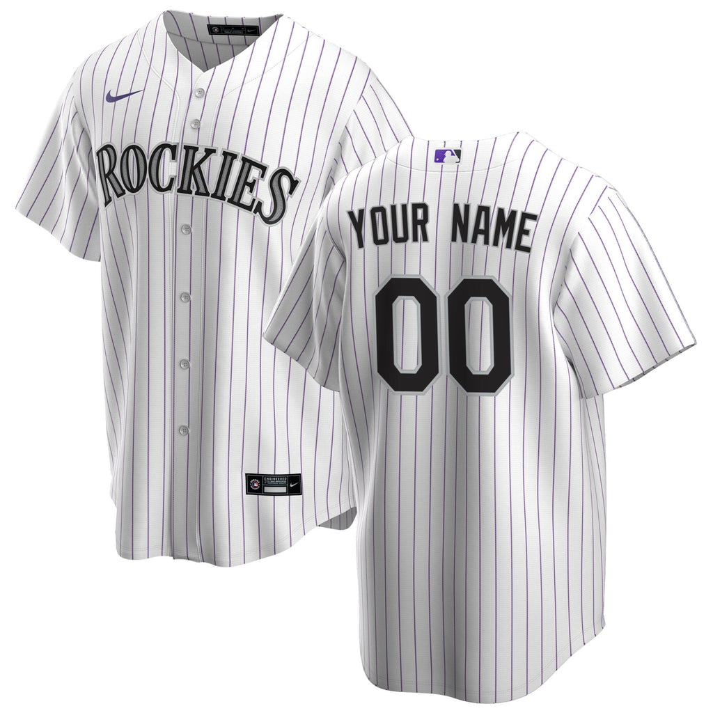 Colorado Rockies White Home Replica Custom Jersey product image 1, provided for visual reference and product detail review