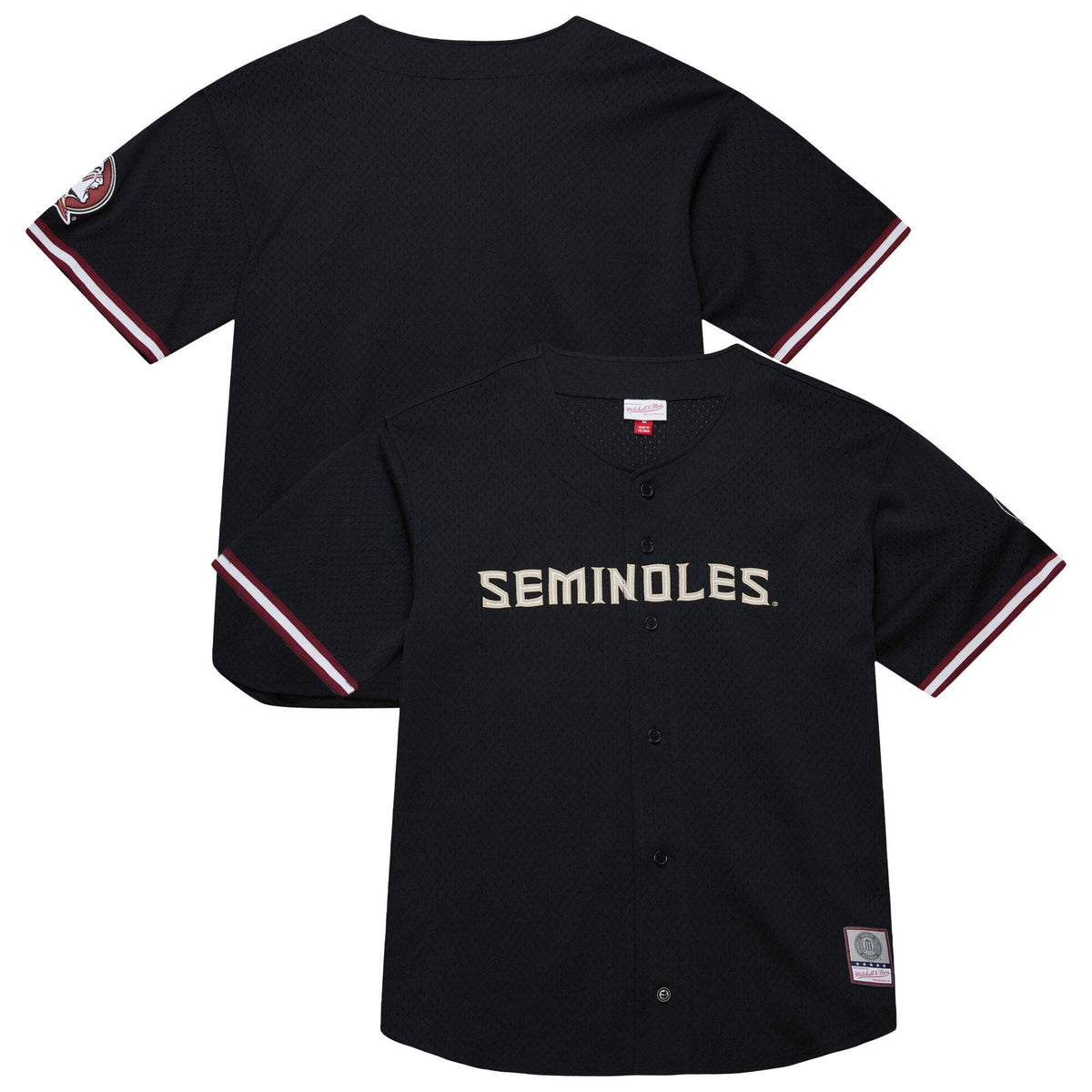 Florida State Seminoles On The Clock Full-Button Fashion Jersey - Black product image 1, provided for visual reference and