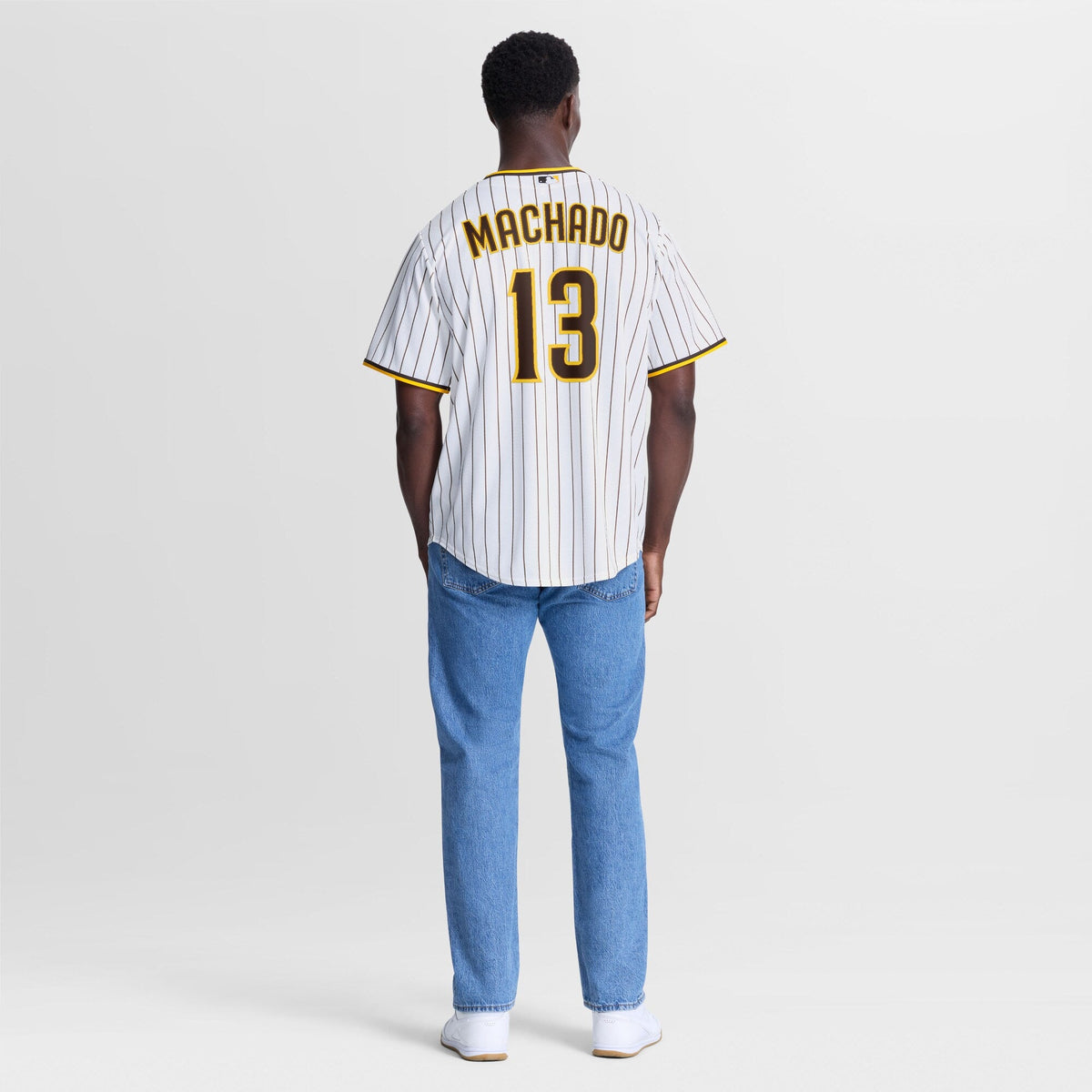 San Diego Padres Manny Machado White Home Replica Player Jersey product image 4, provided for visual reference and product
